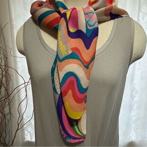 1970's nik-nik Scarf~Psychedelic Pattern~Designed in Paris~printed in Italy